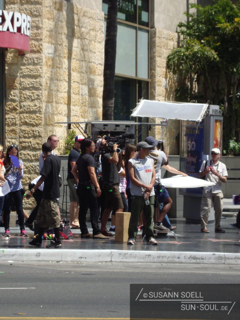 Filmcrew auf dem Hollywood Boulevard